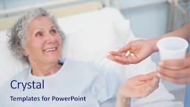  Presentation with healthcare workers - Colorful slide deck enhanced with patient receiving drugs in hospital backdrop and a sky blue colored foreground