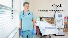  Presentation with medical renal - Cool new slide deck with patient receiving renal dialysis backdrop and a lemonade colored foreground