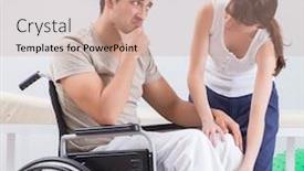  Presentation with trauma - Presentation design having hospital after injury trauma background and a coral colored foreground