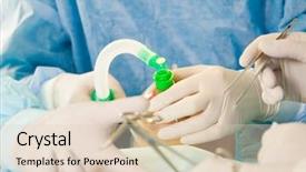  Presentation with medical assistant - PPT theme consisting of patient safety - close-up of gloved hand background and a lemonade colored foreground