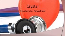  Presentation with cardiology concept - PPT theme enhanced with patient safety - heart and a stethoscope background and a red colored foreground