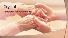  Presentation with elderly care - Beautiful presentation theme featuring patient safety - helping hands care backdrop and a lemonade colored foreground