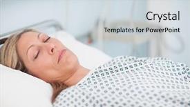  Presentation with patient safety - PPT layouts with patient safety - woman lying on a bed background and a sky blue colored foreground