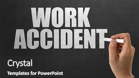  Presentation with accident and emergency - Colorful PPT theme enhanced with patient safety falls - work accident backdrop and a dark gray colored foreground