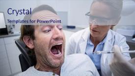  Presentation with dental - Beautiful slide set featuring patient scared during a dental backdrop and a lemonade colored foreground