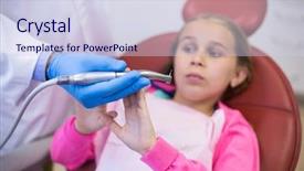  Presentation with dental - Presentation consisting of patient scared during a dental background and a sky blue colored foreground