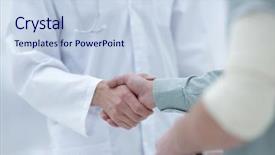  Presentation with physician - Colorful slides enhanced with patient shakes hands with his physician backdrop and a lemonade colored foreground