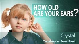  Presentation with hearing test - Slide deck having ears on color background hearing background and a ocean colored foreground