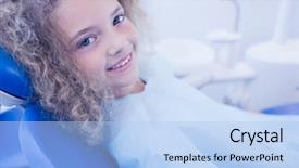  Presentation with dental child - Presentation design having patient sitting in dentists chair background and a  colored foreground