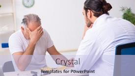  Presentation with diabetes - Amazing presentation theme having patient-suffering-from-diabetes-visiting backdrop and a light blue colored foreground