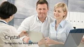  Presentation with medical kidney radiology - Presentation theme enhanced with patient support - happy couple talking to medical background and a soft green colored foreground