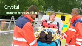 Presentation with paramedic - Presentation theme with patient talking with paramedics background and a  colored foreground