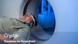  Presentation with mri - Colorful slide deck enhanced with patient undergoing a mri examination backdrop and a ocean colored foreground