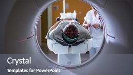  Presentation with mri - Theme having patient undergoing a mri examination background and a gray colored foreground