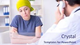  Presentation with doctor and patient medical consultation - Presentation theme featuring patient visiting doctor for medical background and a sky blue colored foreground