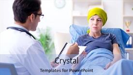  Presentation with cancer - Slide deck enhanced with patient visiting doctor for medical background and a  colored foreground