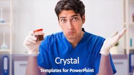  Presentation with urine - Audience pleasing presentation theme consisting of patient visiting doctor for urine backdrop and a ocean colored foreground