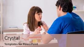  Presentation with urine - Beautiful presentation featuring patient visiting doctor for urine backdrop and a coral colored foreground