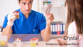  Presentation with urine - PPT theme enhanced with patient visiting doctor for urine background and a lemonade colored foreground