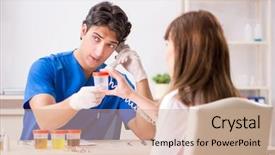  Presentation with urine - Audience pleasing theme consisting of patient visiting doctor for urine backdrop and a coral colored foreground