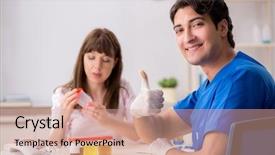  Presentation with urine - Slide set consisting of patient visiting doctor for urine background and a coral colored foreground