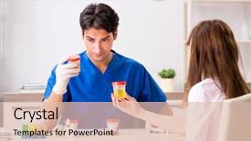  Presentation with urine - PPT theme featuring patient visiting doctor for urine background and a lemonade colored foreground