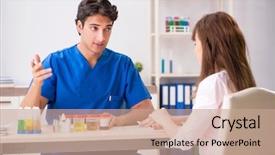  Presentation with urine - Colorful PPT theme enhanced with patient visiting doctor for urine backdrop and a coral colored foreground