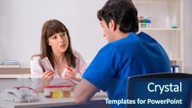  Presentation with urine - Slide deck enhanced with patient visiting doctor for urine background and a ocean colored foreground