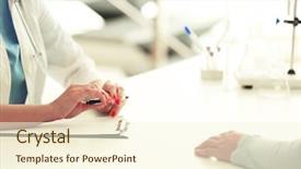  Presentation with light - PPT layouts consisting of patient visiting doctor on light background and a  colored foreground