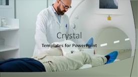  Presentation with mri - PPT layouts with patient visiting mri procedure in a hospital background and a light gray colored foreground