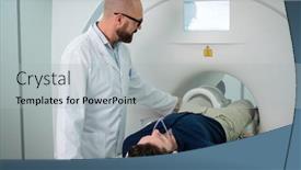  Presentation with mri - PPT layouts having patient visiting mri procedure in a hospital background and a light gray colored foreground