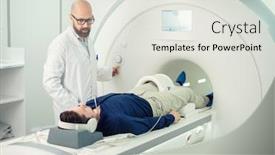  Presentation with mri - Presentation theme having patient-visiting-mri-procedure background and a light gray colored foreground