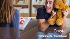  Presentation with psychiatrist - Theme enhanced with patient visiting psychiatrist doctor for examination background and a tawny brown colored foreground