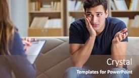  Presentation with psychiatrist - Audience pleasing presentation consisting of patient-visiting-psychiatrist-doctor backdrop and a violet colored foreground