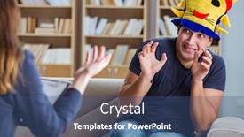  Presentation with psychiatrist - Slide deck having patient-visiting-psychiatrist-doctor background and a ocean colored foreground