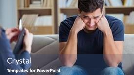  Presentation with psychiatrist - Presentation theme with patient-visiting-psychiatrist-doctor background and a ocean colored foreground