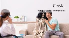  Presentation with couples therapy or marriage counseling - Theme with patient visiting psychologist for therapy background and a  colored foreground