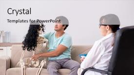  Presentation with marriage family therapy - Theme enhanced with patient visiting psychologist for therapy background and a  colored foreground