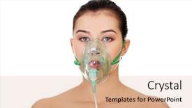  Presentation with oxygen - Theme with patient wearing a oxygen mask background and a coral colored foreground