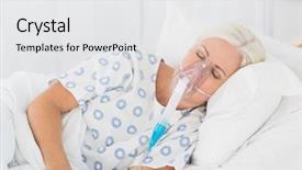  Presentation with hospital mask - PPT theme with patient with an oxygen mask background and a white colored foreground