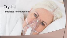  Presentation with oxygen - Colorful presentation design enhanced with patient with an oxygen mask backdrop and a lemonade colored foreground