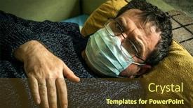  Presentation with covid bed - Audience pleasing theme consisting of patient-with-coronavirus-covid-19 backdrop and a tawny brown colored foreground