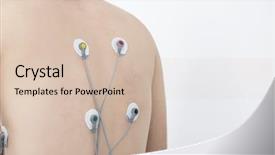  Presentation with patient - Colorful PPT theme enhanced with patient with electrostimulator electrodes attached backdrop and a lemonade colored foreground