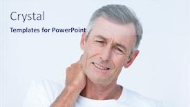  Presentation with medical - Beautiful presentation theme featuring patient with neck ache in medical office backdrop and a sky blue colored foreground