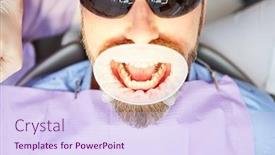  Presentation with treatment - Audience pleasing slide deck consisting of patient-with-wide-open-mouth backdrop and a sky blue colored foreground