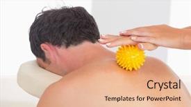  Presentation with rolling ball - Presentation theme consisting of old open envelope close up background and a coral colored foreground