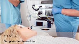  Presentation with nurses - Presentation design featuring patient-woman-in-hospital-watching background and a lemonade colored foreground