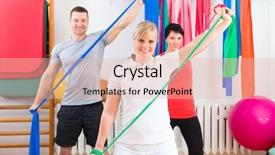  Presentation with physiotherapy - Audience pleasing presentation theme consisting of physiotherapy doing physical exercises backdrop and a lemonade colored foreground