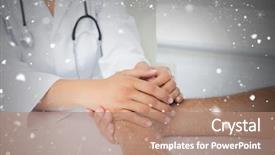  Presentation with falling snow - Cool new slides with patients hands against snow falling backdrop and a coral colored foreground