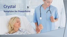  Presentation with recovery room - PPT layouts having patients heartbeat in hospital room background and a lemonade colored foreground